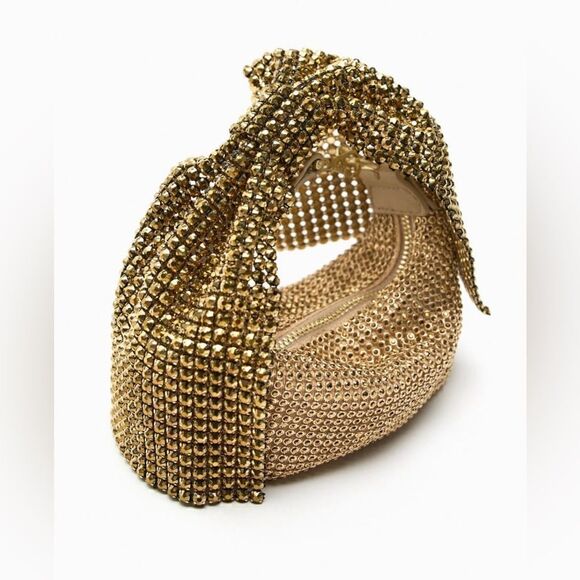ZARA MINI BOW GOLDEN BAG - Picture 4 of 10